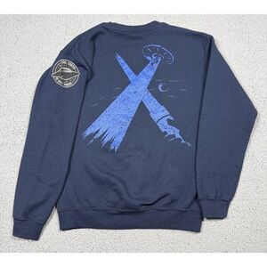 Lootwear X-Files Sweatshirt Mens Small Blue FBI Graphic Fleece Pullover Crewneck